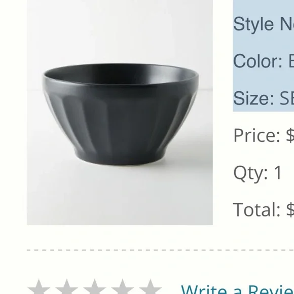 Anthropologie Large Matte Latte Serving Bowl in Black - Picture 5 of 5